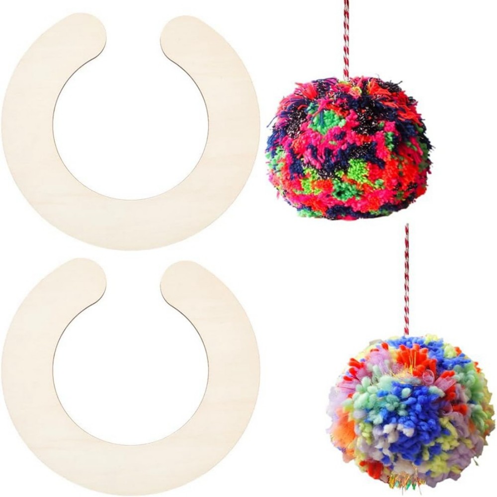 Pom Pom Maker Tool - 2pcs Wooden Pom Pom Maker Set
