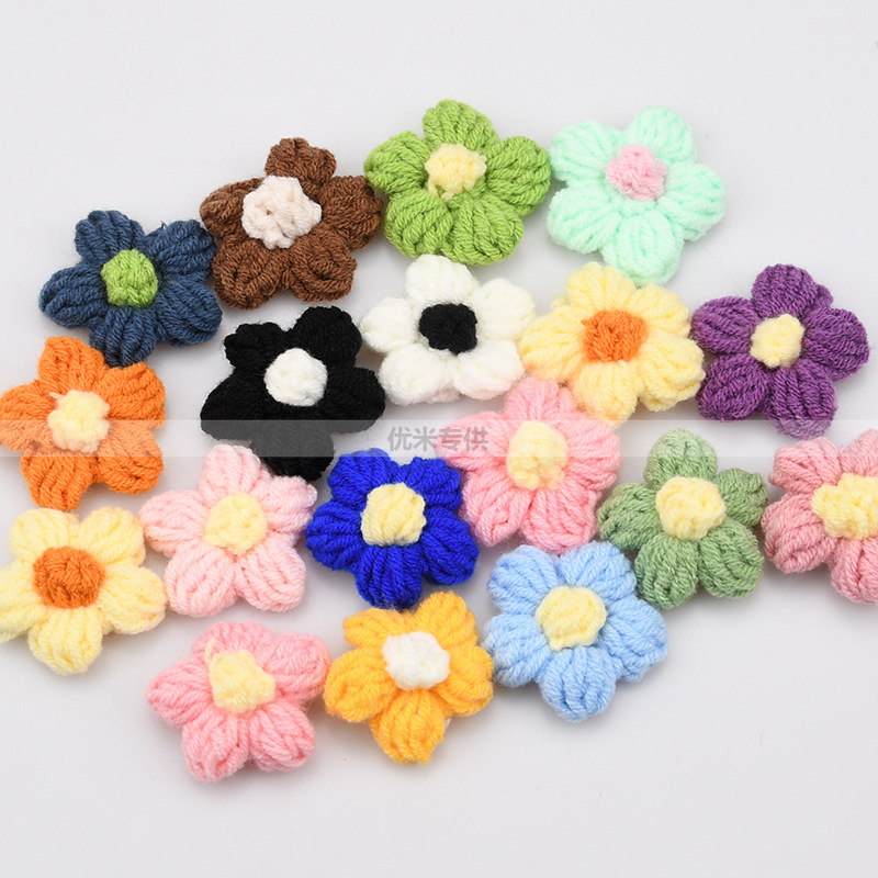 Handmade Crochet Five Petal Fl - Applique Patch Flower ulasan dan harga