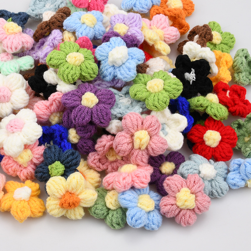 Handmade Crochet Five Petal Fl - Applique Patch Flower ulasan dan harga