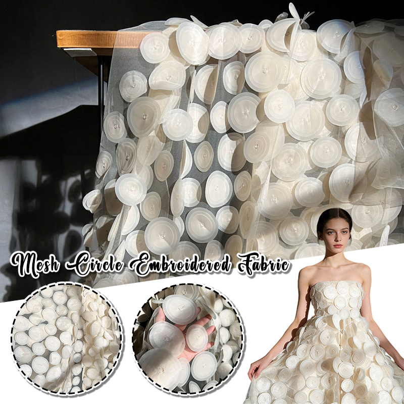 3D Multilayer Circular Cut Per - Crystal Mesh Fabric ulasan dan harga