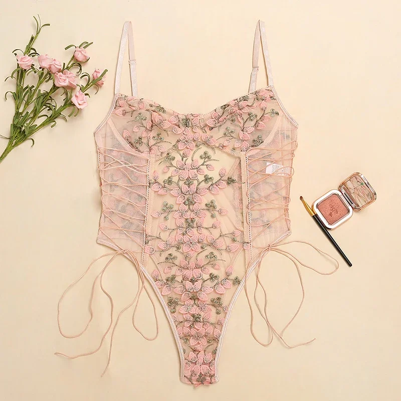 Women Sexy Lingerie Bodysuit F - Embroidery Embellishments ulasan dan harga