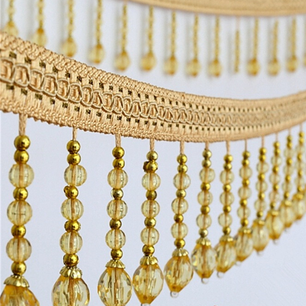 12yards Briaded Hanging Beads  - Beaded Trim Fringe ulasan dan harga