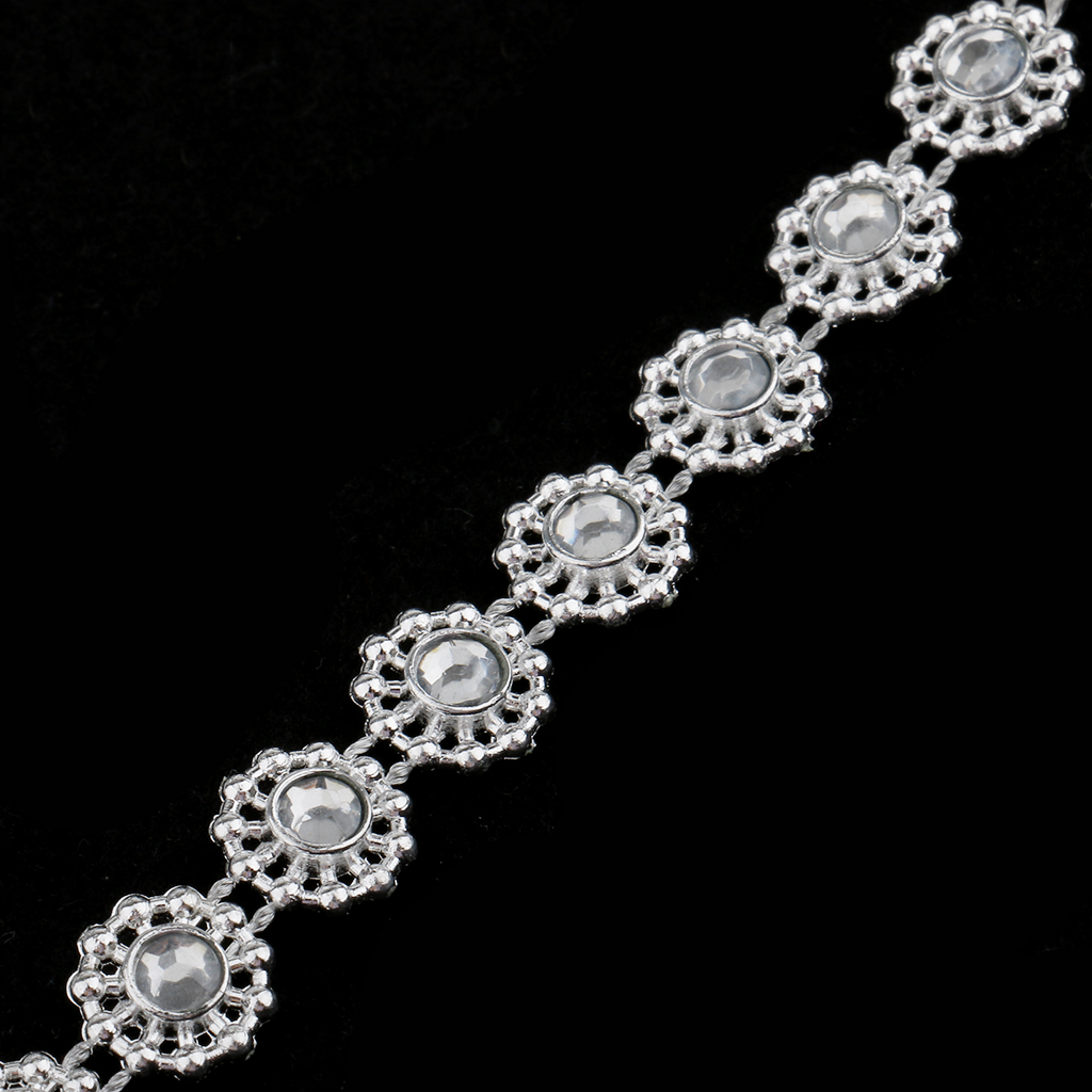 9.1 Meters Diamante Silver Flo - Beaded Trim Fringe ulasan dan harga