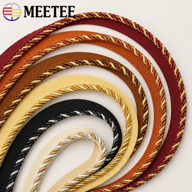 2/5/10/12M Meetee 6mm Two-Colo - Cord Trim Twisted ulasan dan harga