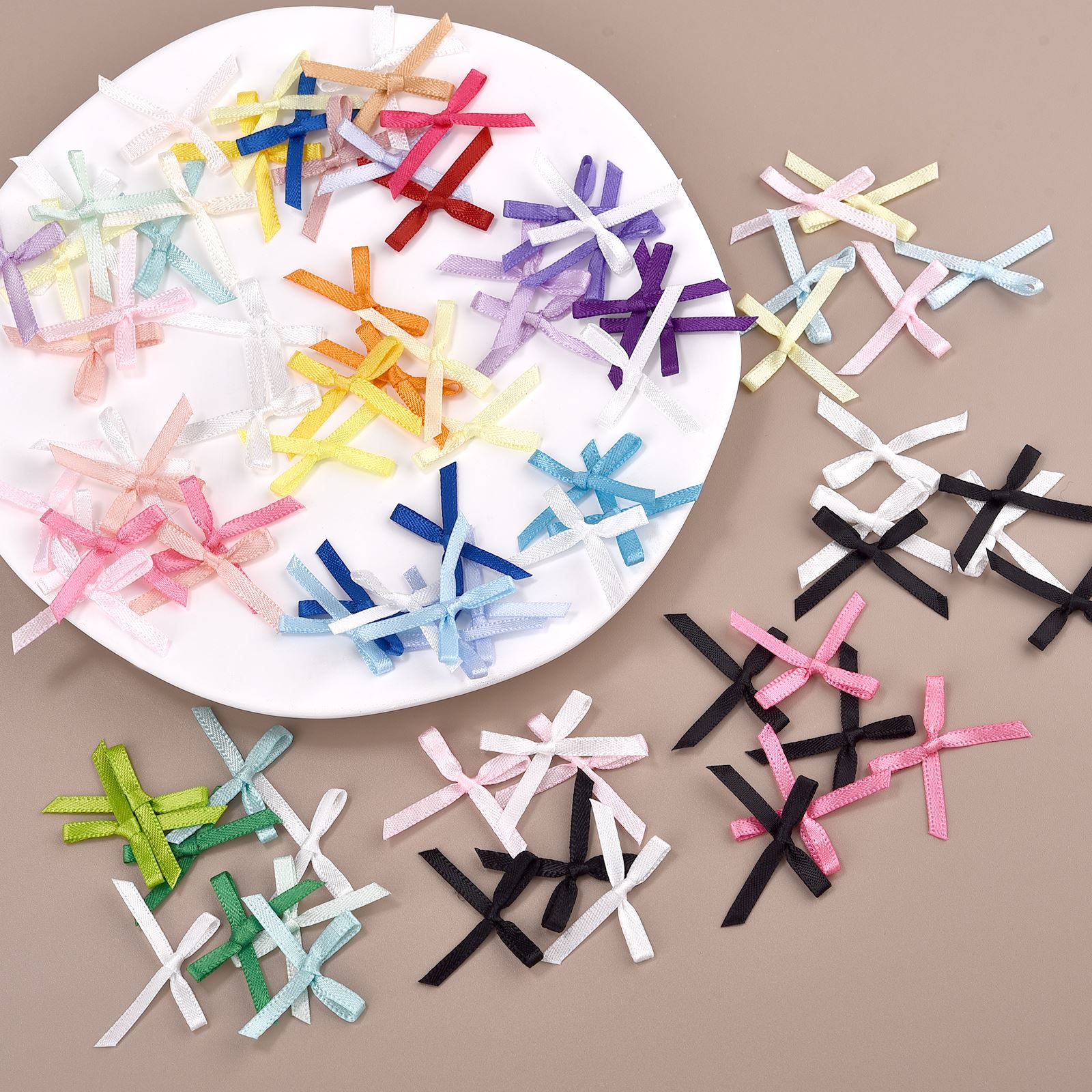 100Pcs 3mm Ribbons Mini Satin  - Christmas Craft Embellishment ulasan dan harga