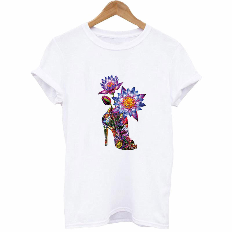 High heels flowers Iron On Pat - Applique Patch Flower ulasan dan harga