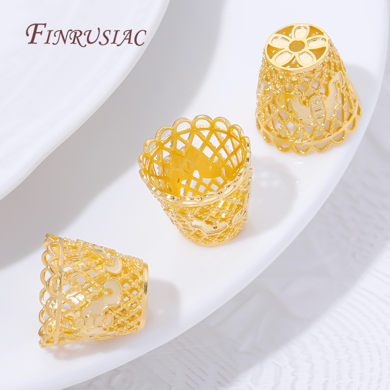 18K Gold Plated Tassel End Cap - Beaded Trim Fringe ulasan dan harga