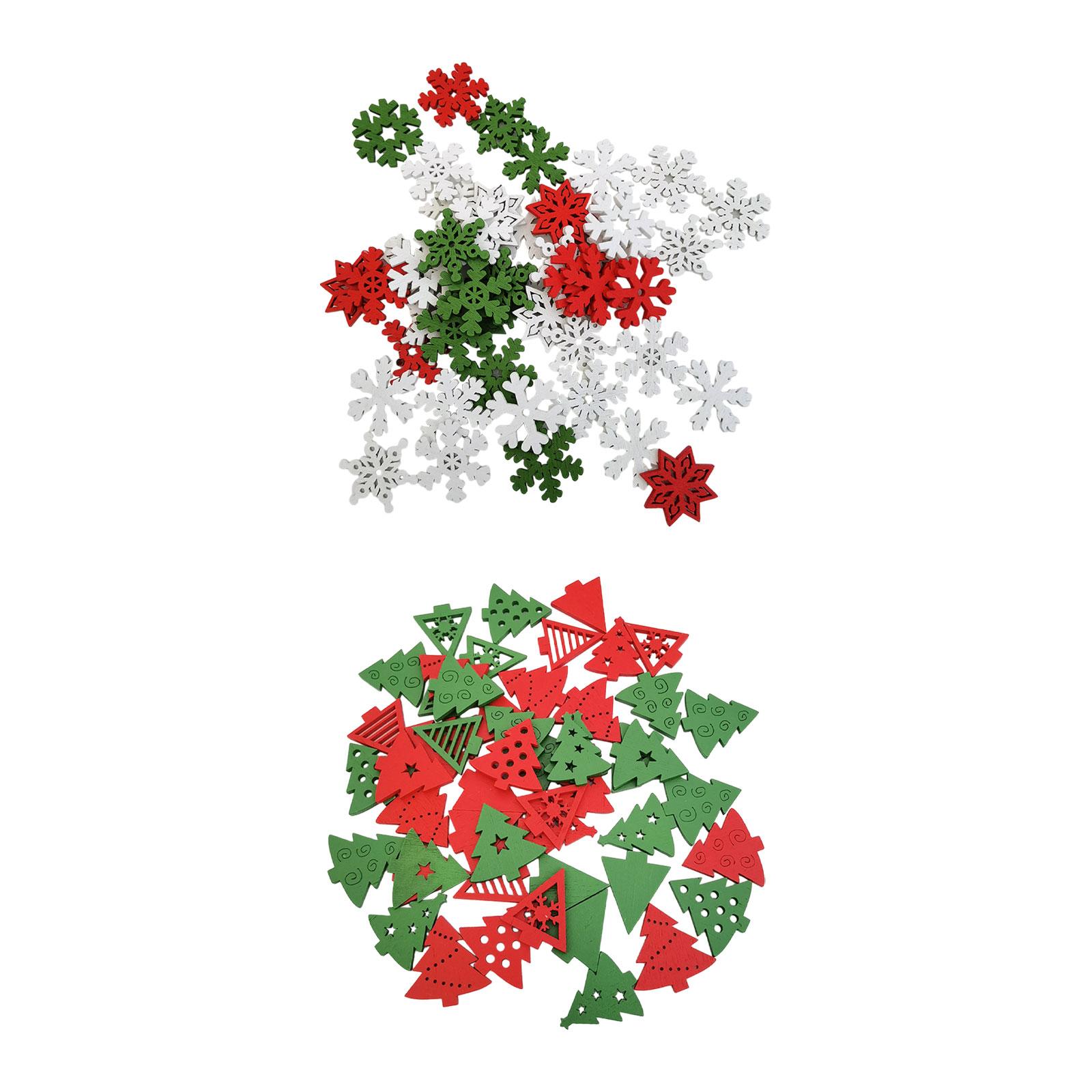 50 Pieces Wooden Christmas Emb - Christmas Craft Embellishment ulasan dan harga